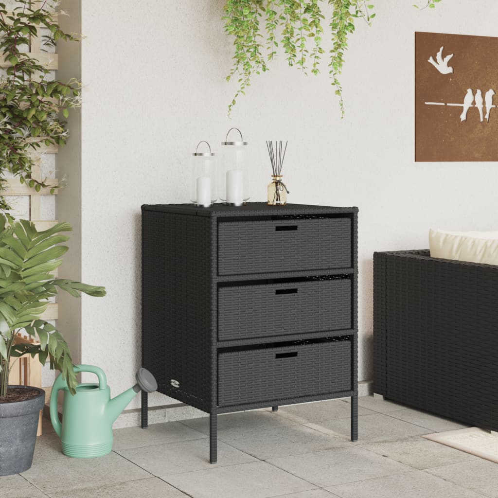 Pillow case black 55x59x80 cm poly rattan