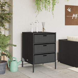 Pillow case black 55x59x80 cm poly rattan