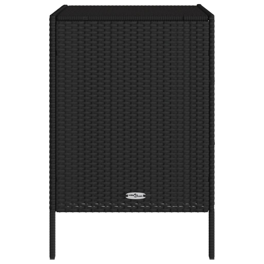 Pillow case black 55x59x80 cm poly rattan