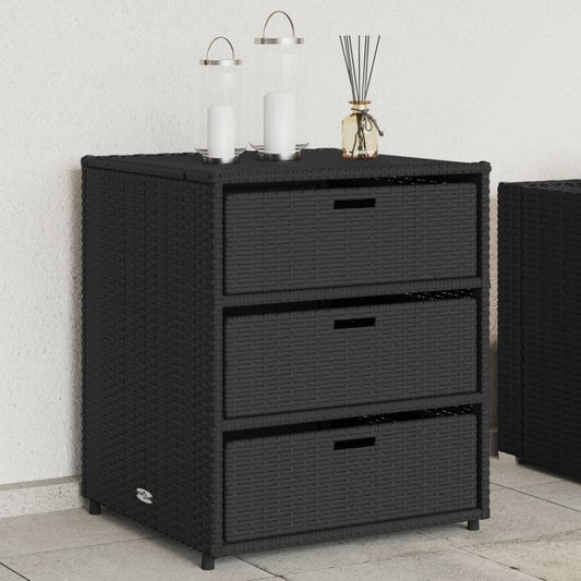 Pillowcase black 55x59x69 cm poly rattan