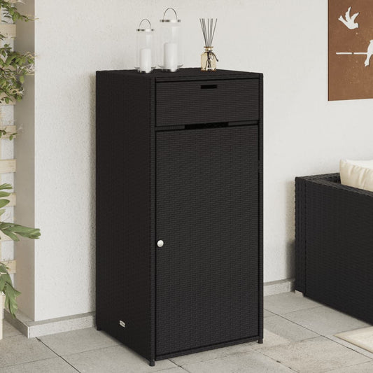 Cushion box black 55x55x111 cm poly rattan