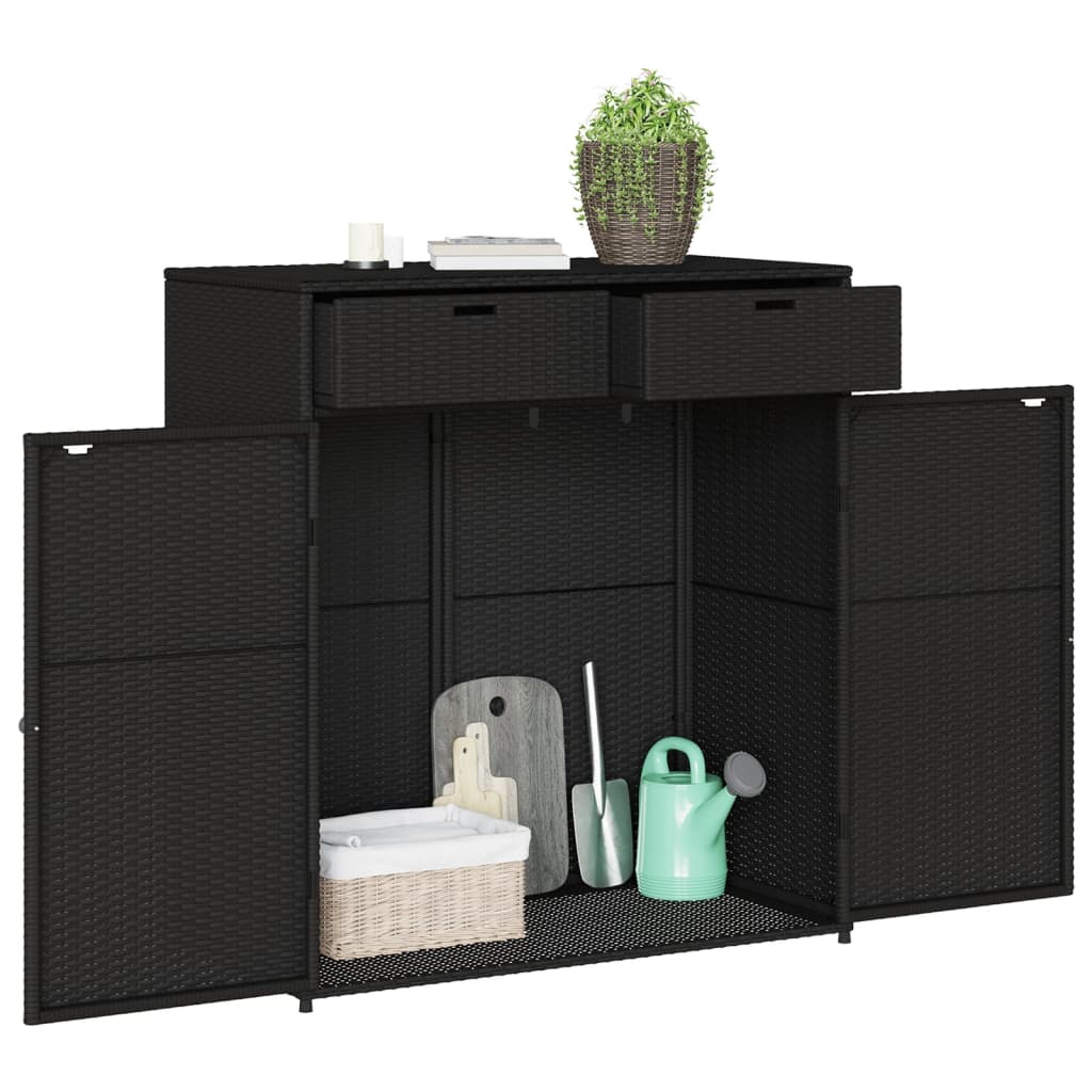 Cushion box black 105x55x113 cm poly rattan