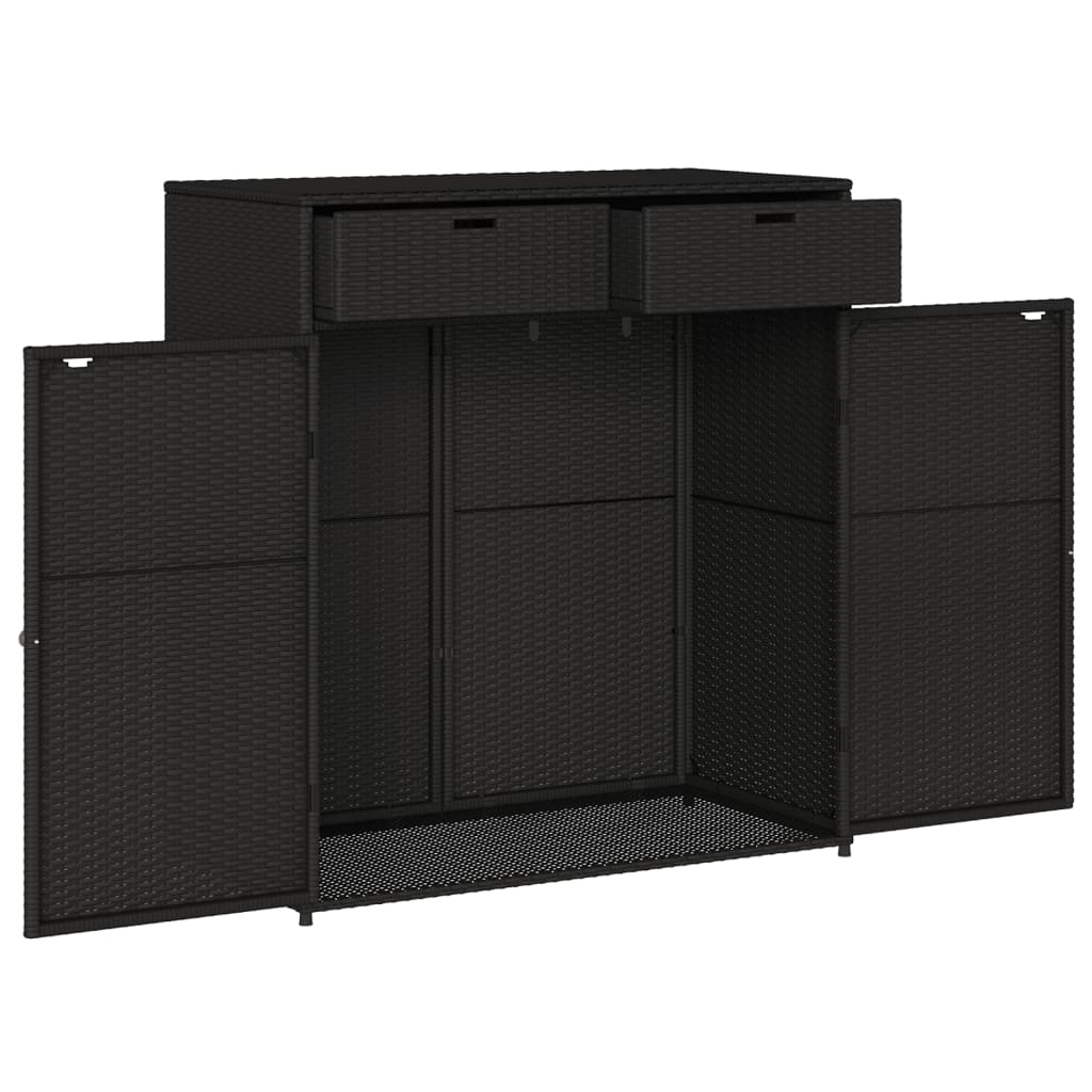 Cushion box black 105x55x113 cm poly rattan