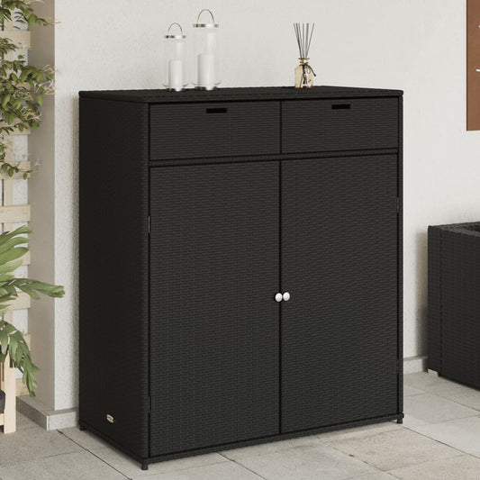 Cushion box black 105x55x113 cm poly rattan