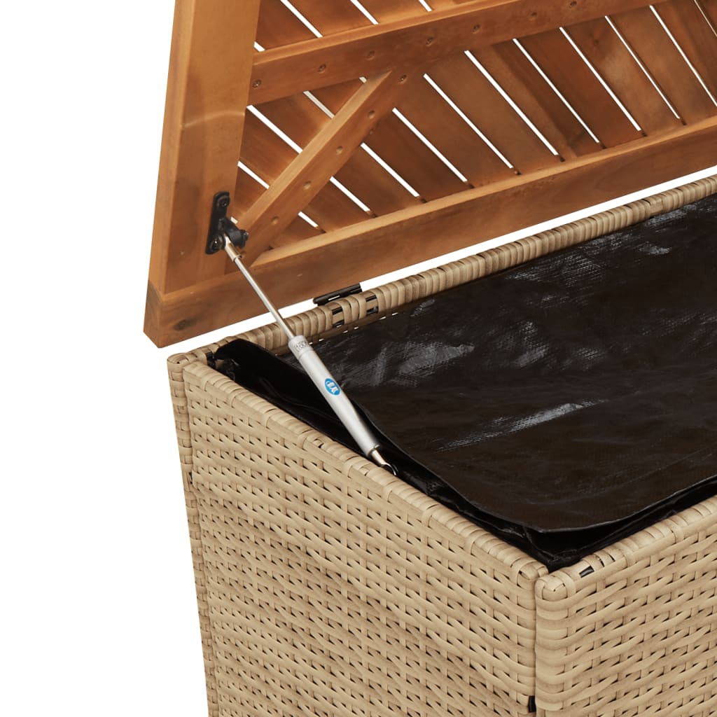 Cushion case beige 110x50x54 cm poly rattan acacia