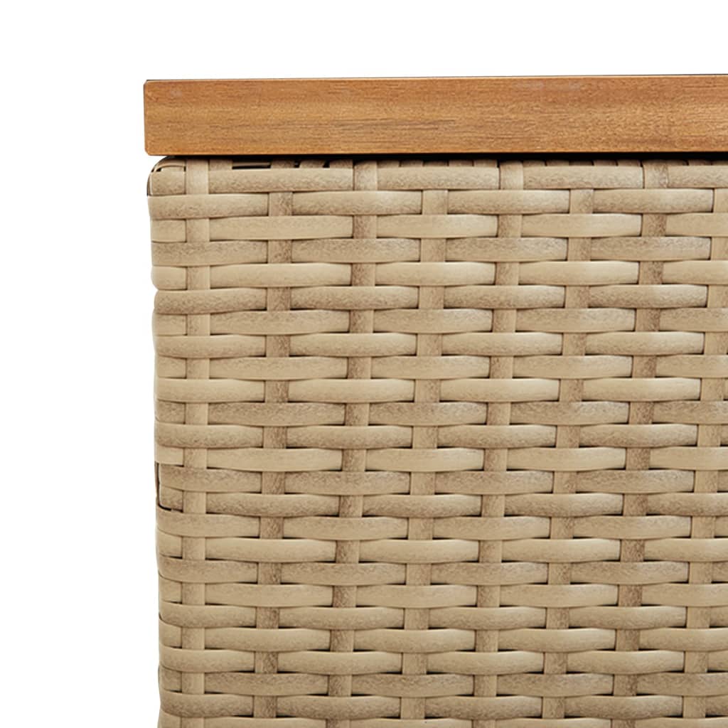 Cushion case beige 110x50x54 cm poly rattan acacia