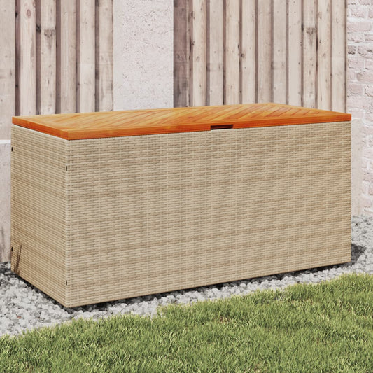 Cushion case beige 110x50x54 cm poly rattan acacia