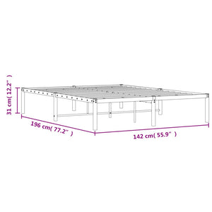 Sengeramme i metall hvit 135x190 cm