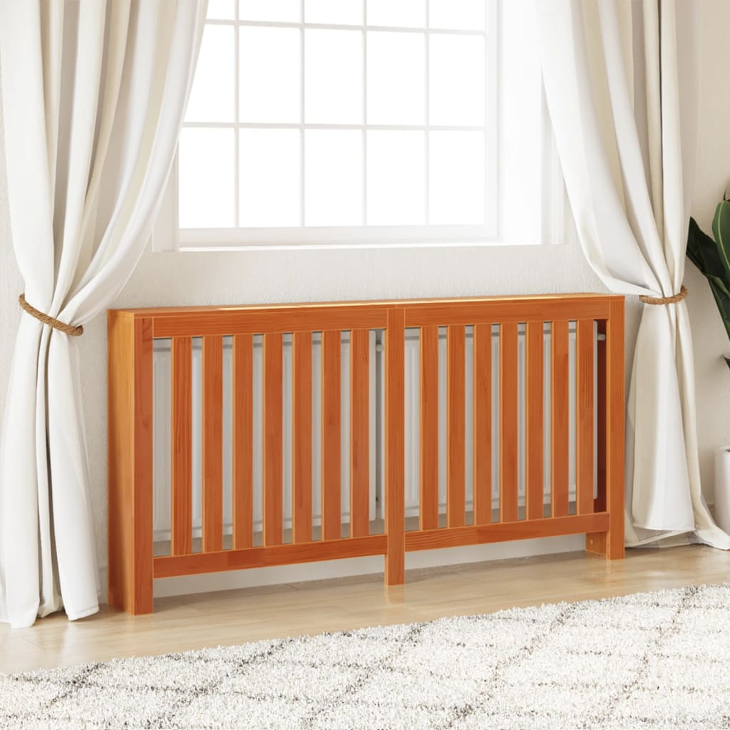 Radiatordeksel voksbrun 169x19x84 cm heltre furu