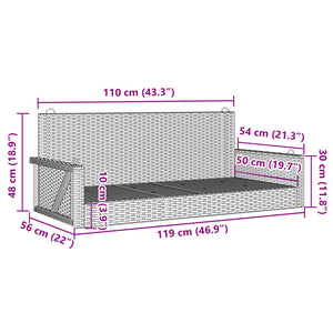 Huskebenk beige 119x56x48 cm polyrotting
