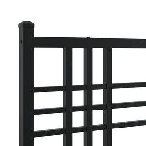 Sengeramme i metall med sengegavl svart 200x200 cm