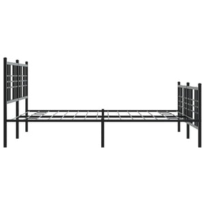 Sengeramme i metall med hode- og fotgavl svart 150x200 cm