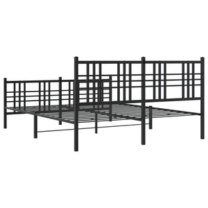 Sengeramme i metall med hode- og fotgavl svart 150x200 cm
