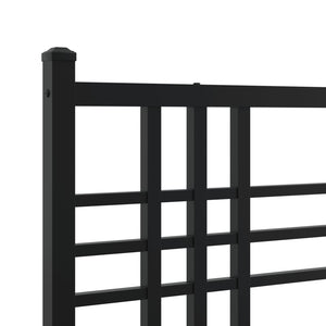 Sengeramme i metall med hode- og fotgavl svart 150x200 cm