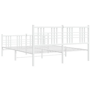 Sengeramme i metall med hode- og fotgavl hvit 160x200 cm