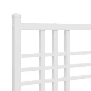 Sengeramme i metall med hode- og fotgavl hvit 160x200 cm