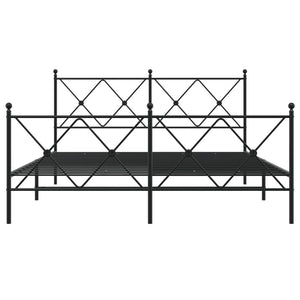 Sengeramme i metall med hode- og fotgavl svart 150x200 cm