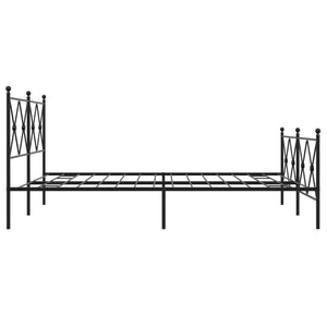 Sengeramme i metall med hode- og fotgavl svart 150x200 cm