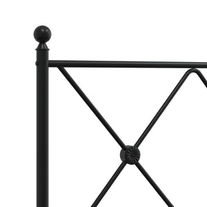 Sengeramme i metall med hode- og fotgavl svart 150x200 cm