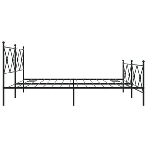 Sengeramme i metall med hode- og fotgavl svart 200x200 cm