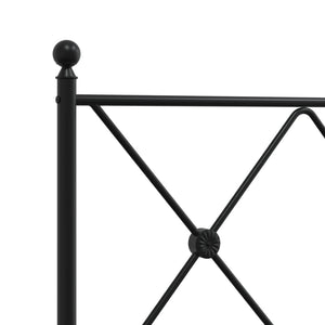 Sengeramme i metall med hode- og fotgavl svart 200x200 cm