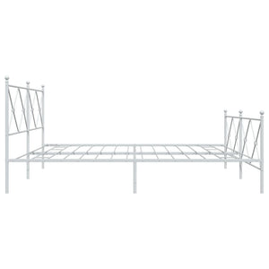 Sengeramme i metall med hode- og fotgavl hvit 200x200 cm