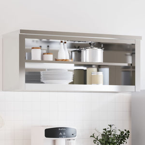 Wall-mounted kitchen cabinet with shelf stainless steel