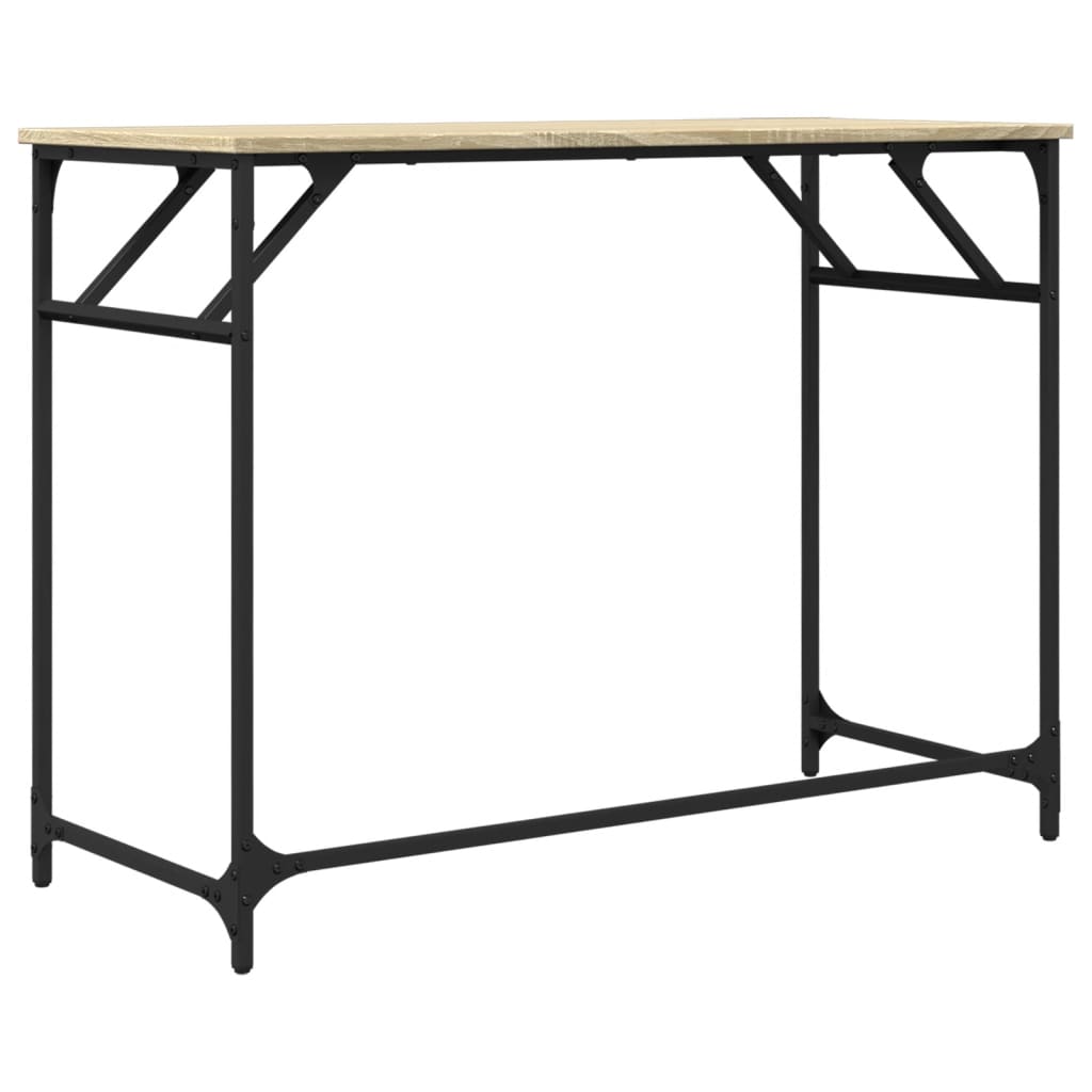 Bord sonoma eik 100x45x76 cm konstruert tre pulverlakkert stål
