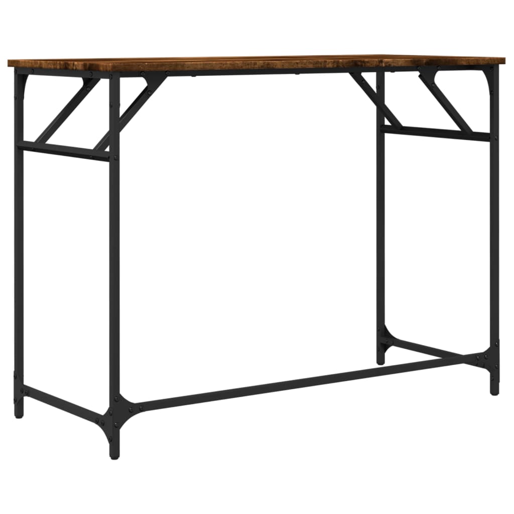 Bord røkt eik 100x45x76 cm konstruert tre pulverlakkert stål