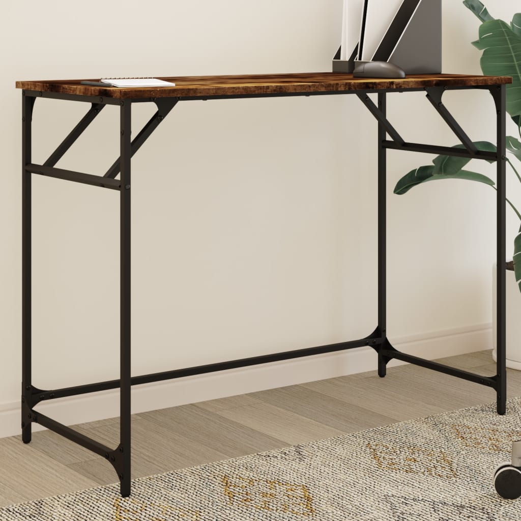 Bord røkt eik 100x45x76 cm konstruert tre pulverlakkert stål