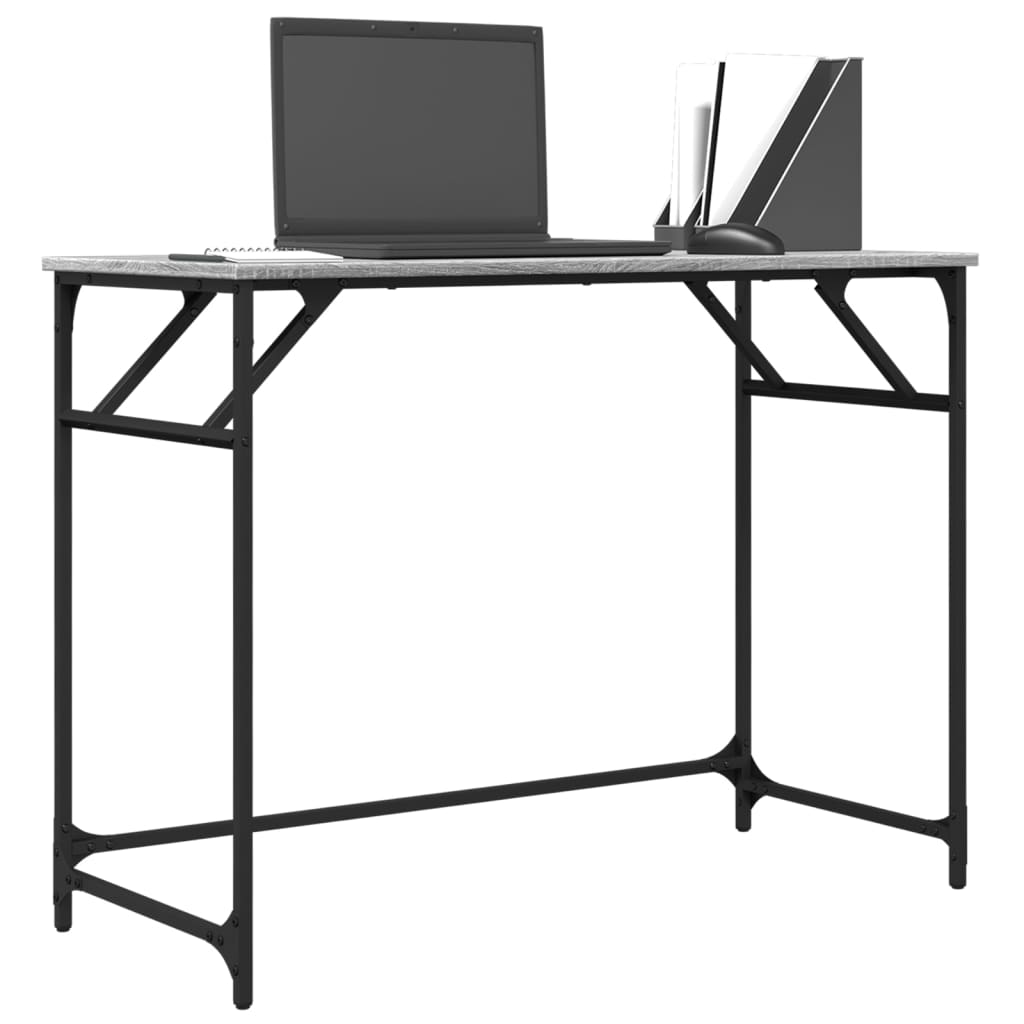 Bord grå sonoma 100x45x76 cm konstruert tre pulverlakkert stål