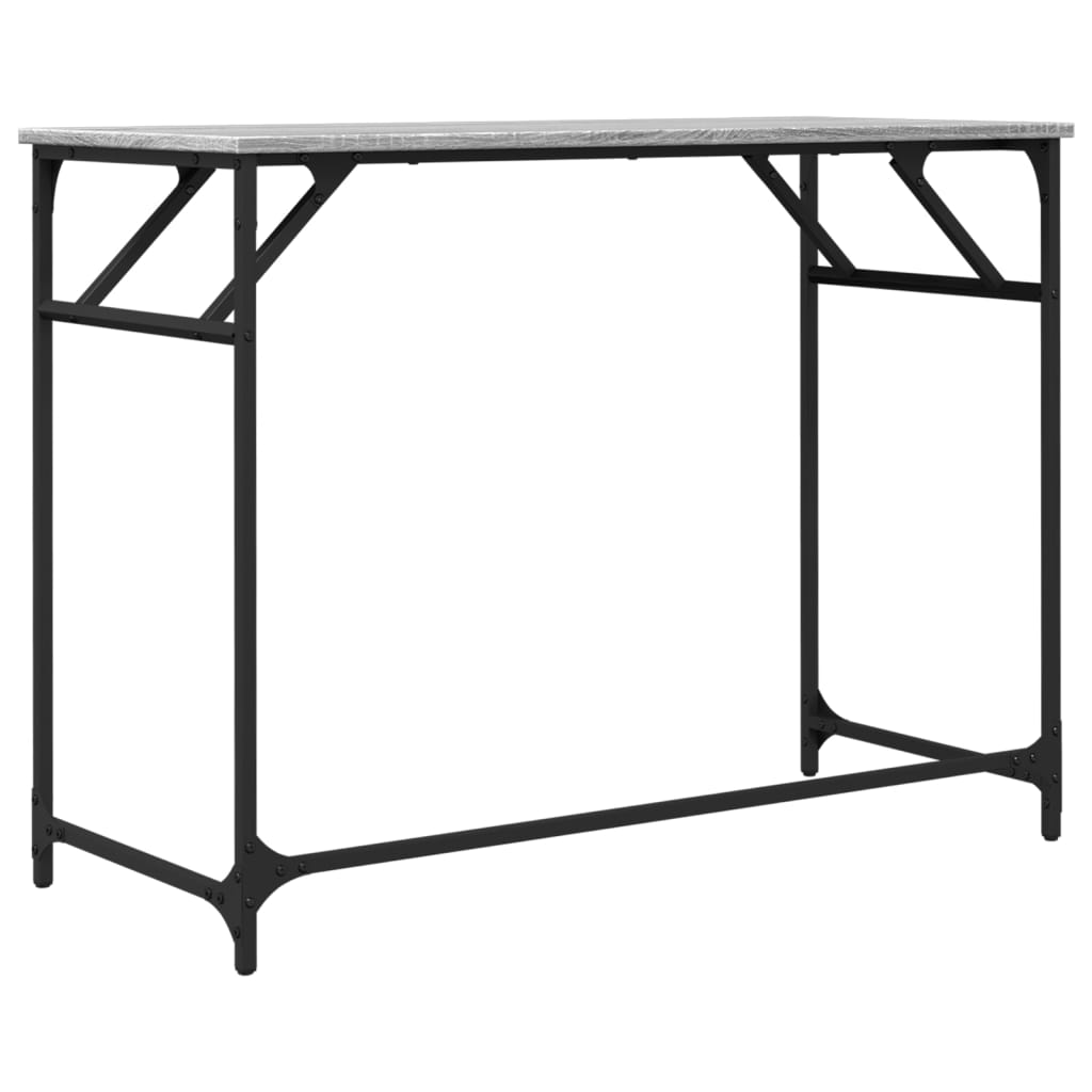 Bord grå sonoma 100x45x76 cm konstruert tre pulverlakkert stål