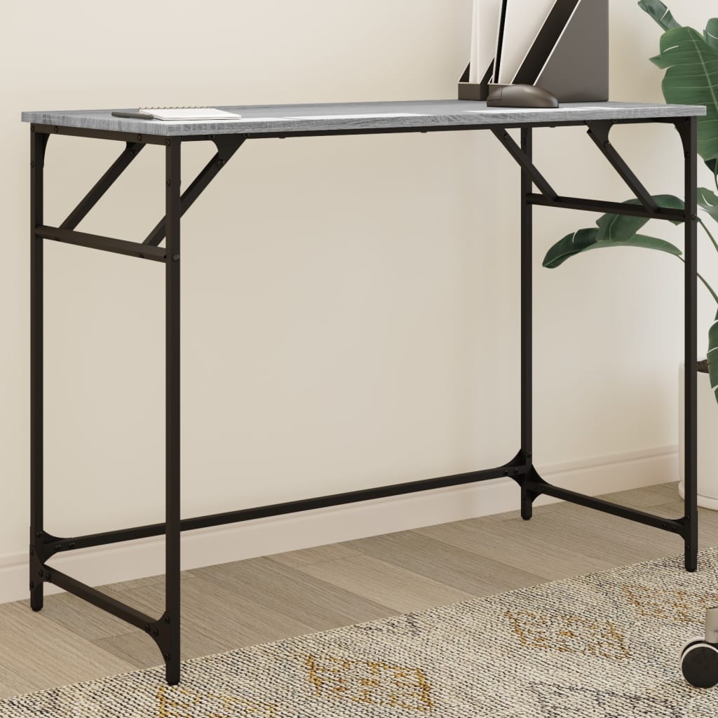 Bord grå sonoma 100x45x76 cm konstruert tre pulverlakkert stål