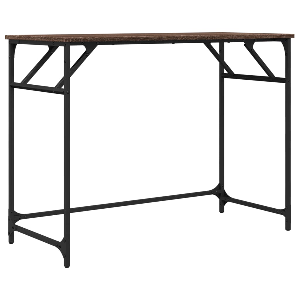 Bord brun eik 100x45x76 cm konstruert tre pulverlakkert stål