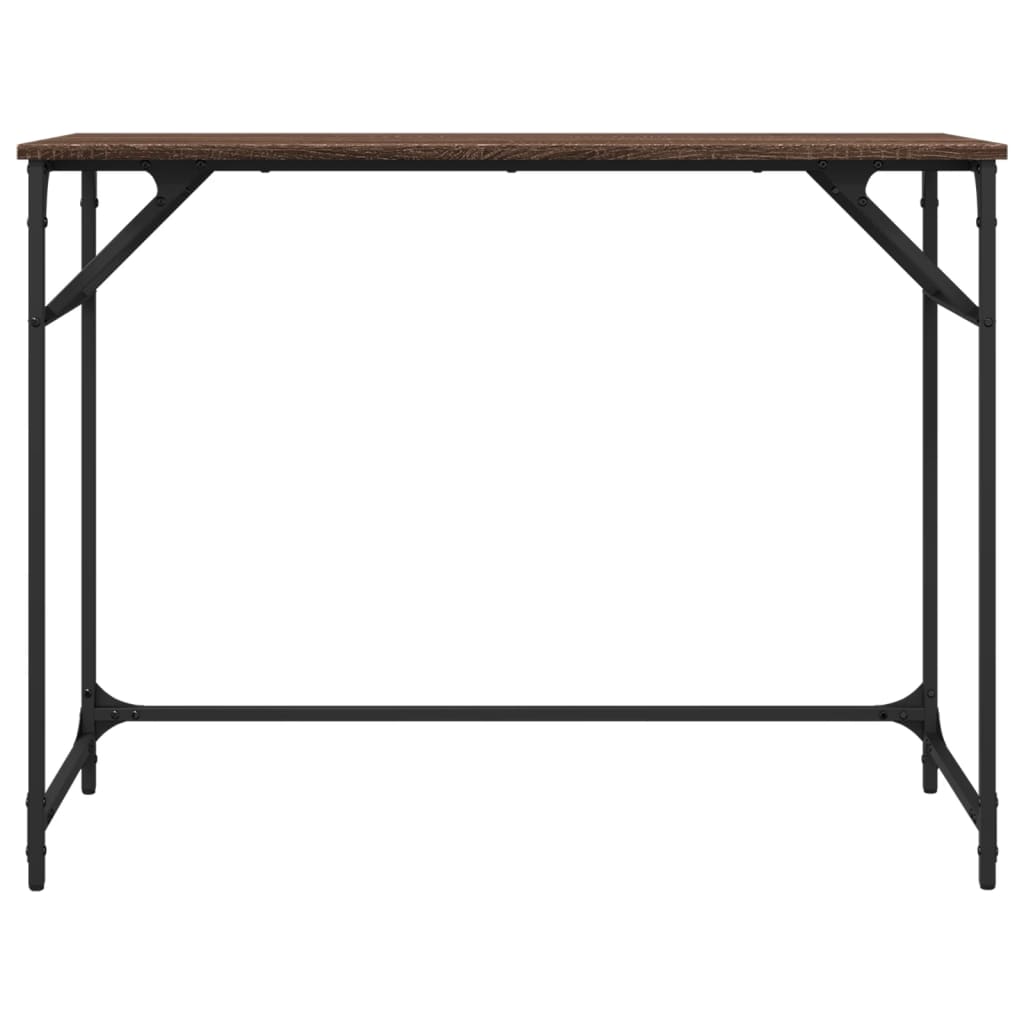 Bord brun eik 100x45x76 cm konstruert tre pulverlakkert stål