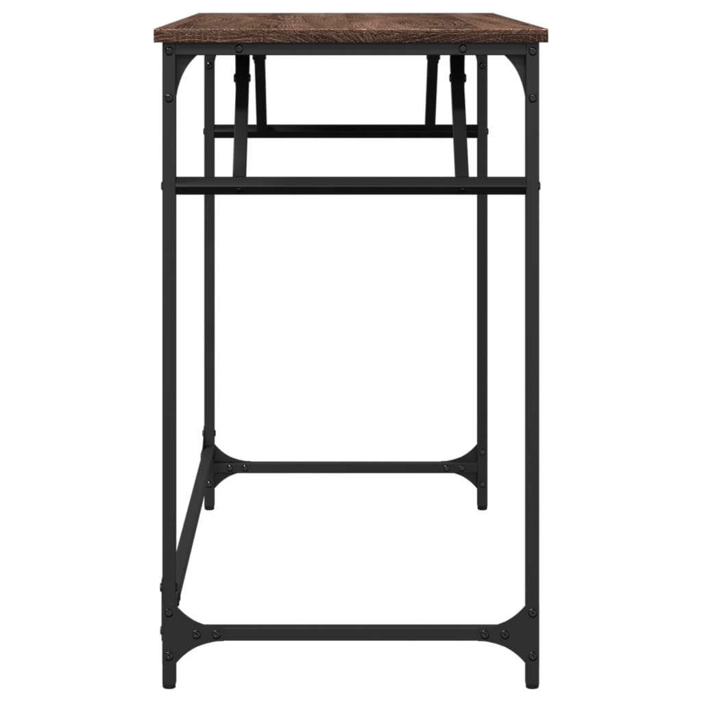 Bord brun eik 100x45x76 cm konstruert tre pulverlakkert stål