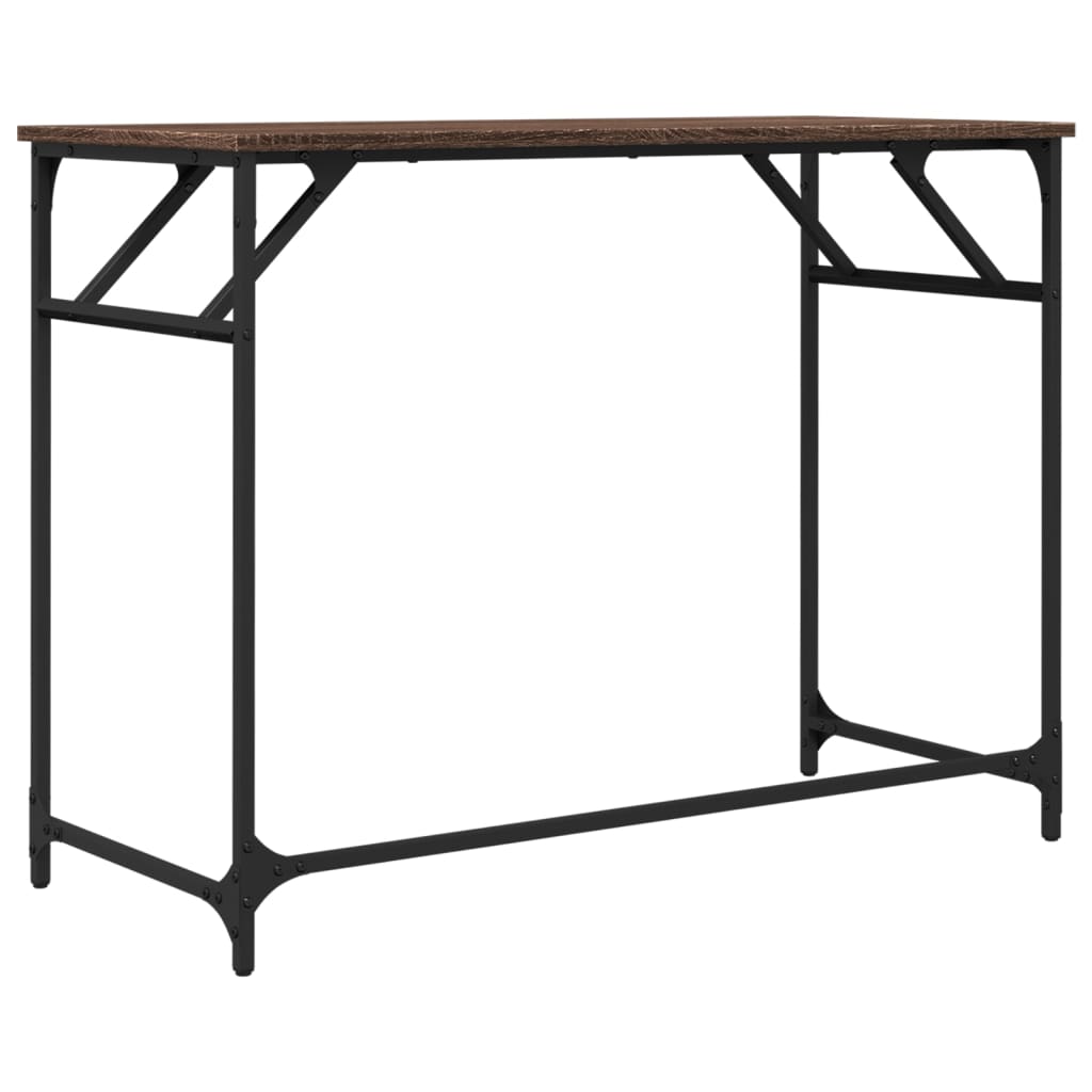 Bord brun eik 100x45x76 cm konstruert tre pulverlakkert stål
