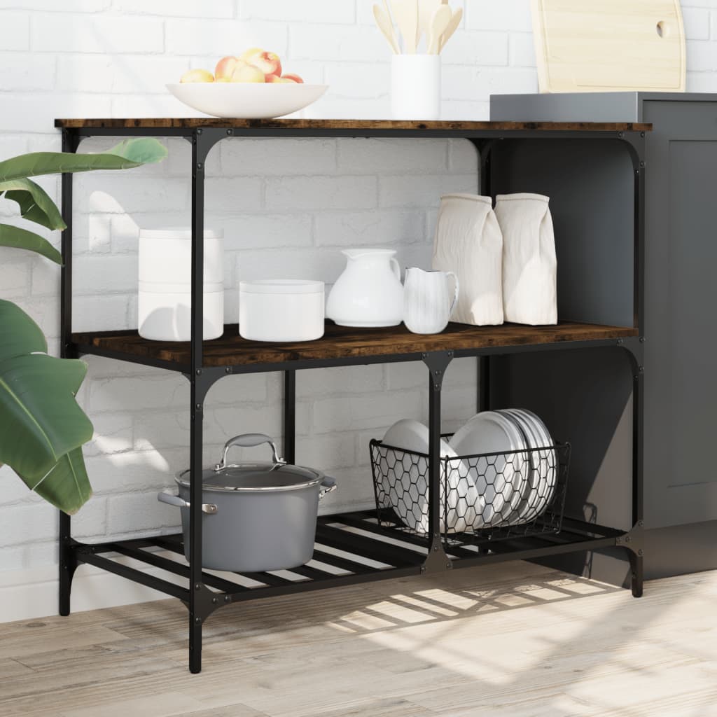 Kjøkkentralle røkt eik 100x50x95 cm konstruert tre