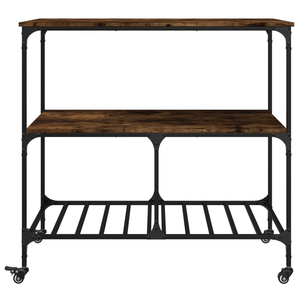 Kjøkkentralle røkt eik 100x50x95 cm konstruert tre