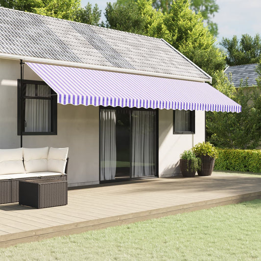 Replacement fabric for awning cover blue and white stripe 6 m