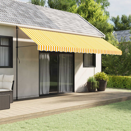 Replacement fabric for awning cover yellow and white stripe 5 m