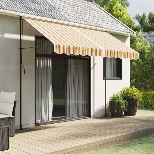 Replacement fabric for awning cover yellow and grey 3 m