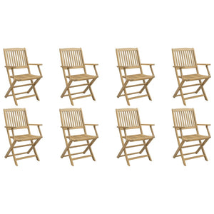 Sammenleggbare hagestoler 8 stk 54,5x58x90 cm heltre akasie