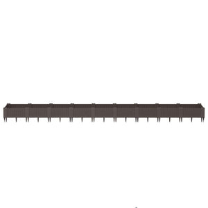 Plantekasse med plugger brun 362,5x42,5x28,5 cm PP