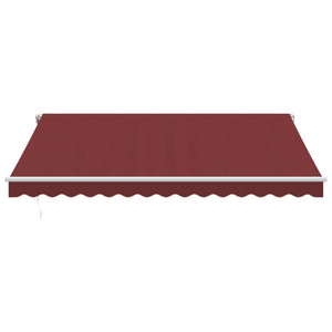 Automatisk uttrekkbar markise med LED burgunder 400x350 cm