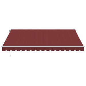 Automatisk uttrekkbar markise med LED burgunder 400x350 cm