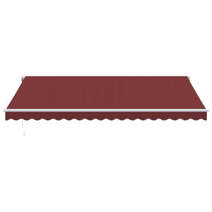 Automatisk uttrekkbar markise med LED burgunder 450x350 cm