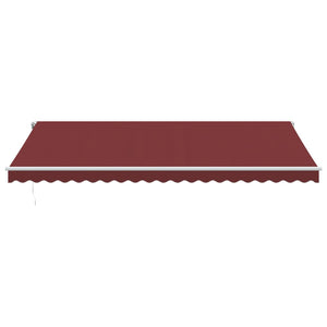 Automatisk uttrekkbar markise med LED burgunder 500x350 cm