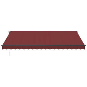 Automatisk uttrekkbar markise med LED burgunder 450x350 cm