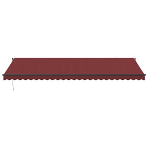 Automatisk uttrekkbar markise med LED burgunder 600x350 cm